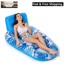 Inflatable Pool Float Adult - Pool Floaties Lounger Floats Raft Floating Chai...