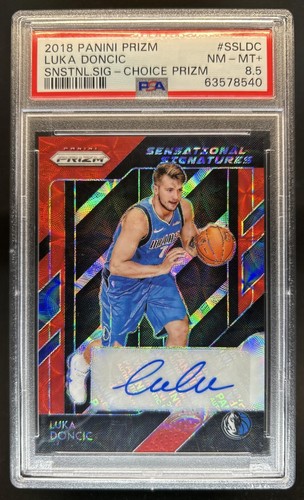 2018-19 Prizm Luka Doncic Sensational Prizm Choice Auto RC #SS-LDC PSA 8.5