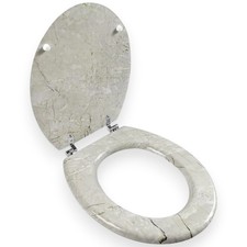 Copriwater Universale Effetto Marmo Grigio MDF 450x375 mm 52967A