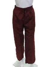Nike Mens Windbreaker Pants Red Drawstring Nylon 90s Solid Size XS