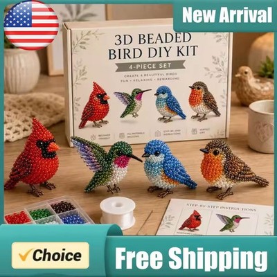 Bead Embroidery Kits, DIY Animal Beading Kit, Handmade Beadwork Art Craft Set US