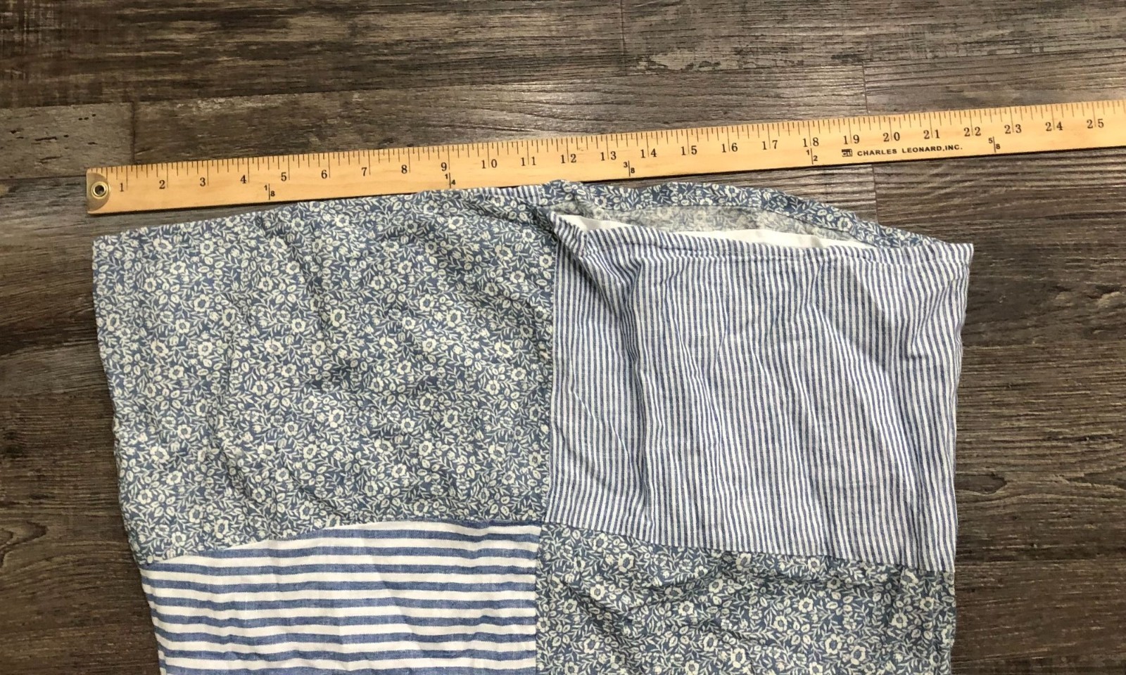 American Eagle Large Blue/White Patchwork Linen/C… - image 7