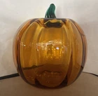 Vtg Blenko Amber Golden Glass Pumpkin Hand Blown Paperweight Fruit & Vegetable