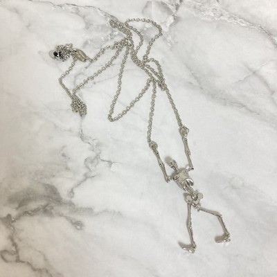 Vivienne Westwood Necklace Skull Skeleton Silver w/Pouch NO BOX | eBay