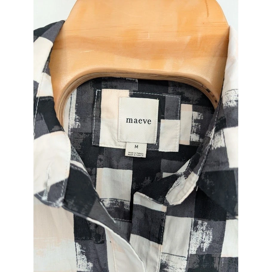 Mini Camisa Vestido Para Mujer Anthropologie Maeve Bettina Algodón En Niveles Carbono Talla Med Foto 3 de 4