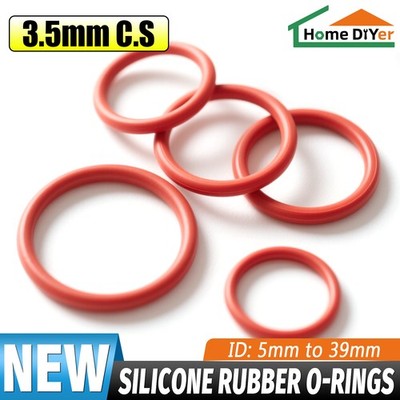 Silicone Rubber O Rings Metric Food Grade 3.5mm Cross Section 5mm-39mm ID O Ring
