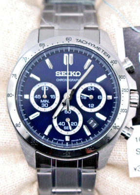 SEIKO SELECTION SBTR011 Watch Men's Chronograph Blue Stainless