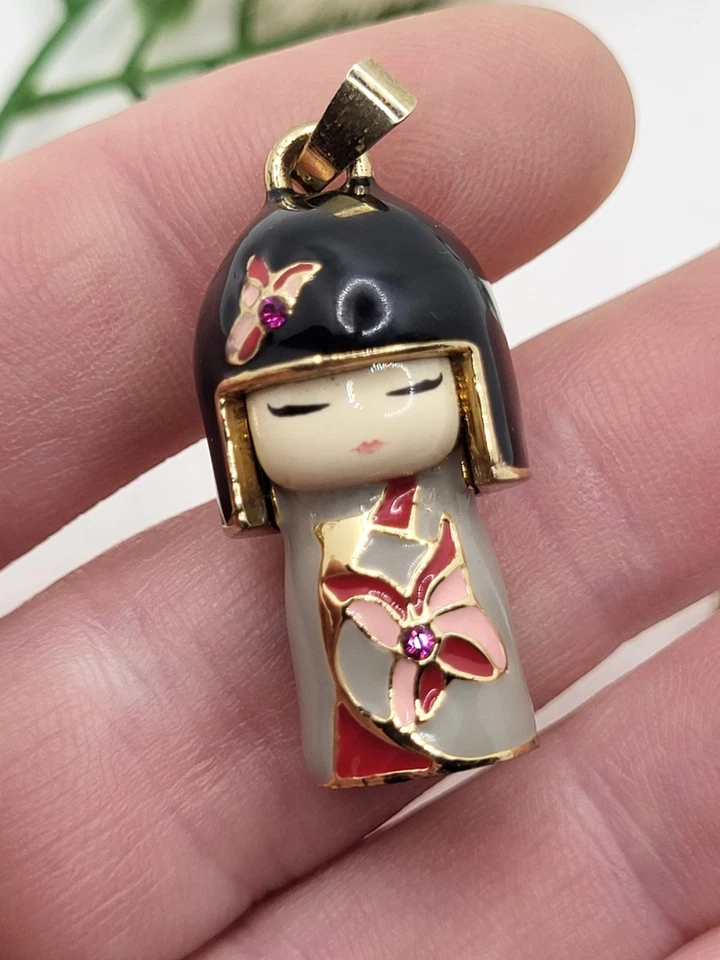 Pendentif Charm's Kimmidoll Swarovski Poupée Japonaise - Immagine 2 di 4