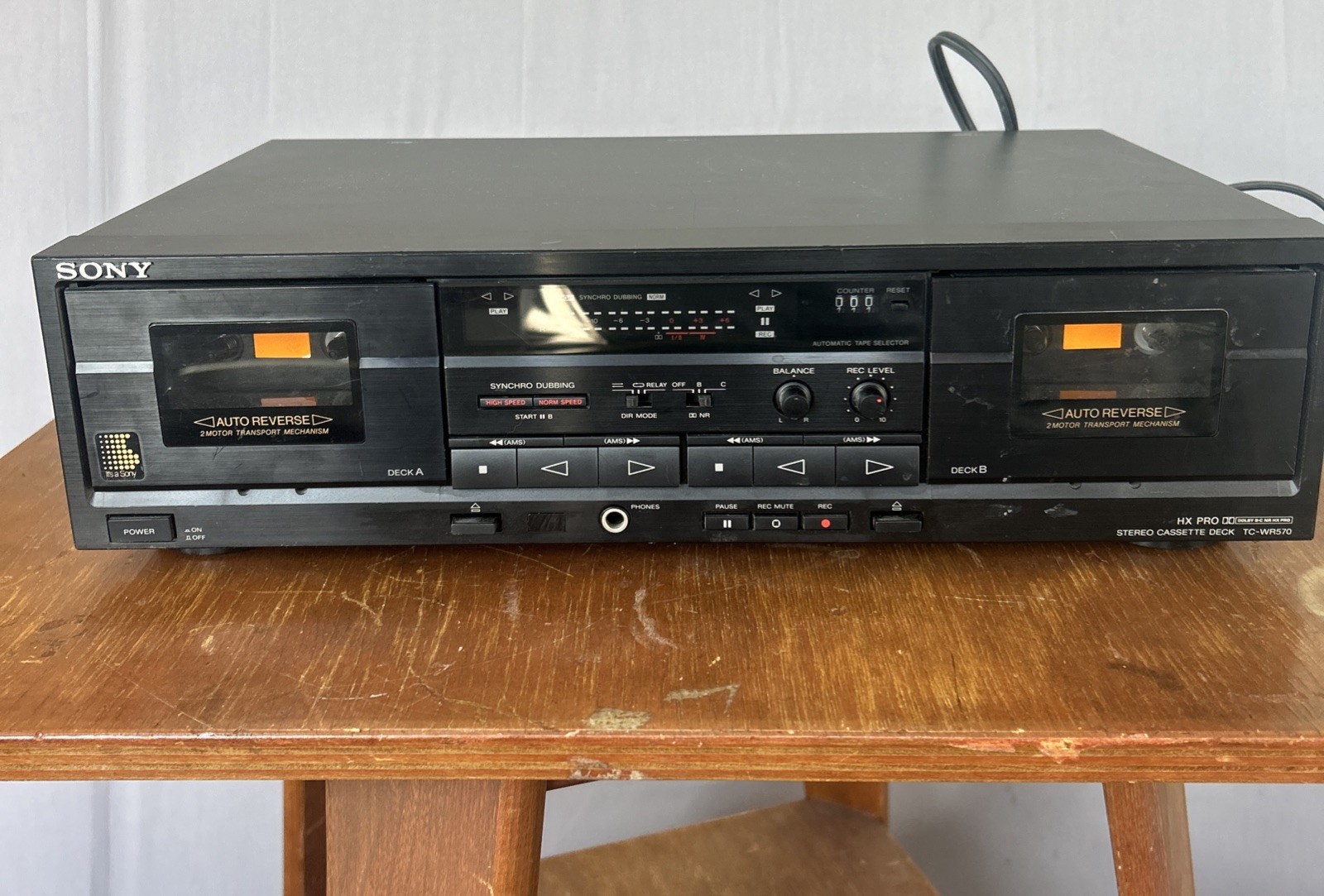 Sony TC-WR570 Cassette Deck Tape Player - Powers On - Tape D