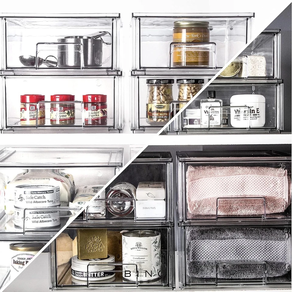 BINO | Cajón de almacenamiento apilable | LA COLECCIÓN CAJA | Transparente grande, Foto 2 de 4