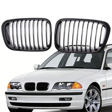 Kühlergrill für BMW 3er E46 98-01 Touring Nieren Grill GLANZ SCHWARZ Einzelsteg