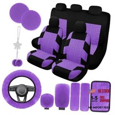 17 Car Seat Cover Full Set For Womenuniversal Car Seat Cover Patterned Purple