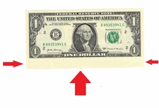 Cutting Printing Error 2017- B One Dollar Bill MONEY BILL $1 USD