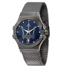 Orologio Maserati Uomo Potenza R8853108005 Bracciale Acciaio Mesh Nero Blu