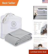 Breathable Twin Blanket 68 x 90 Inches - All-Season Soft Cotton Coverlet