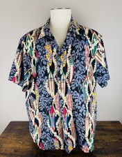 Vintage RJC Hawaiian Shirt Surfboard print cotton short sleeve button downs 2XL