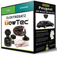 Elektrosatz 7-Pol Universell für Peugeot 207 Break SW (Kombi) 02.2007-12.2013