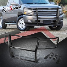 Black Front Bumper Push Bar Brush Grille Grill Guard For 07-13 Silverado 1500