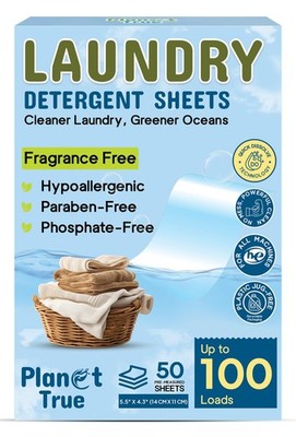 Planet True Eco-Friendly Laundry Detergent Sheets, 100 50 Count (Pack of 1) 