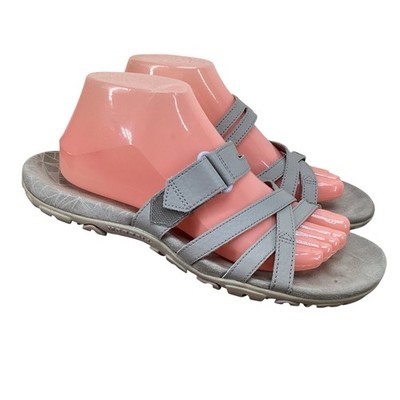 Merrell Terran 3 Leather Cush Slide Moon Gray Slip On Sandals Women s Sz 9