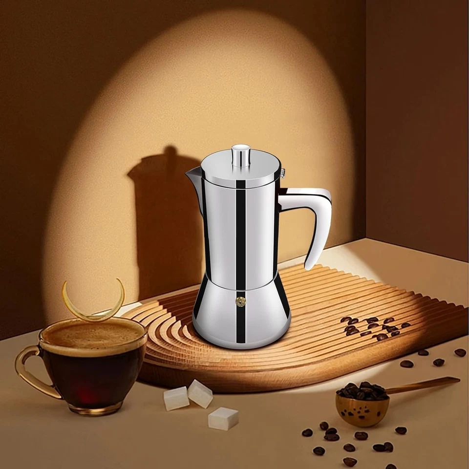 Cafetera espresso Moka Pot de acero inoxidable 12 tazas estufa percoladora café Mac... Foto 4 de 4