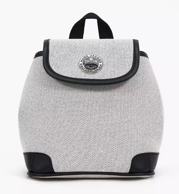 New Marc Jacobs Convertible Canvas Backpack Bag Beige /Black 