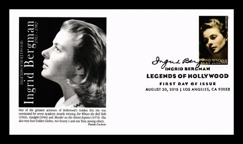 DR JIM STAMPS US COVER INGRID BERGMAN LEGENDS OF HOLLYWOOD FDC PANDA CACHET