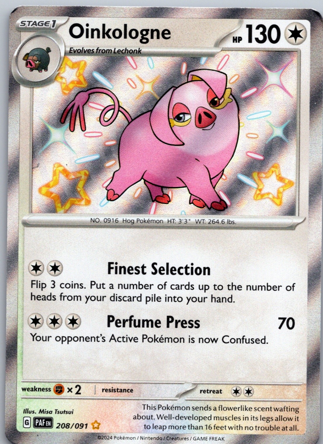 Oinkologne Shiny Rare SV: Paldean Fates 208/091 NM