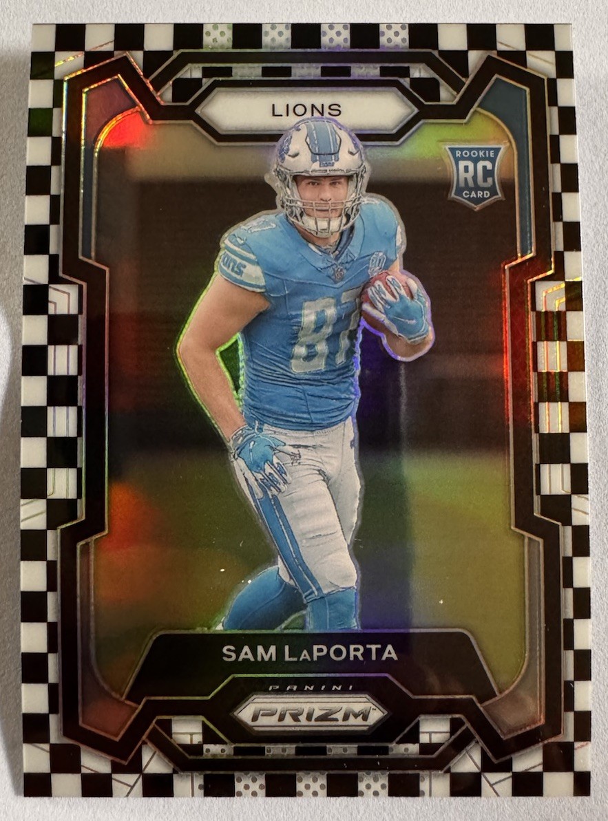 2023 Panini Prizm Rookies Sam LaPorta #332 Black and White Checker Prizm (RC)