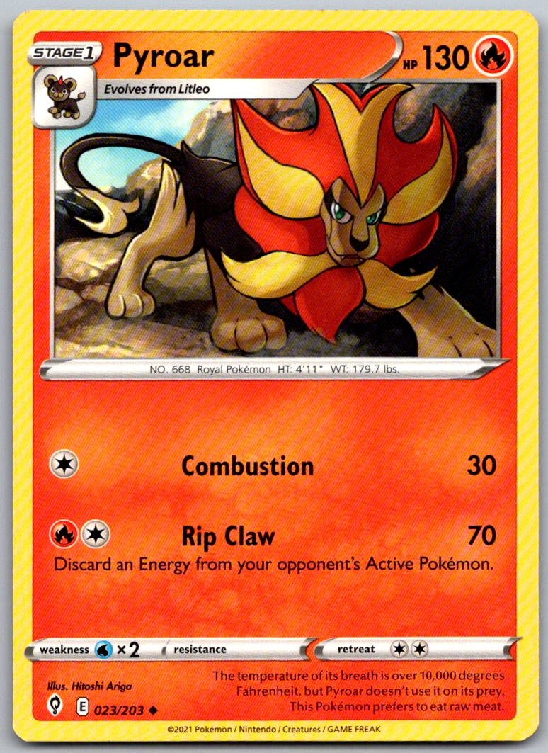 Pyroar 023/203 Uncommon Evolving Skies Pokemon Near Mint