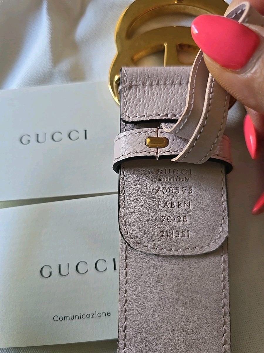 Gucci GG Marmont Buckle Jumbo GG Print Belt 70 28 Pale Pink  display picture 2