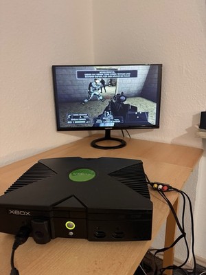 Microsoft Xbox Classic Konsole + Eaxus DVD-Fernbedienungs-Set   Defekt / Bastler