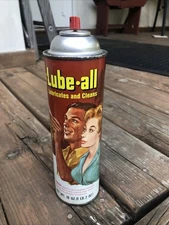 Vintage Spartan Lube All Spray Lubricant Oil Can Full Spartan Chemical