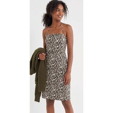 New UO Urban Outfitters Leopard Print Denim Halter Dress Women's Size 4