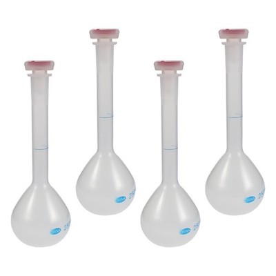 4 Pcs Experimental Volumetric Flask Calibrated Measuring Bottle with Stopper
