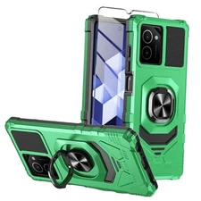 for HMD Vibe Phone Case with Tempered Glass Screen Protector,Military Grade 