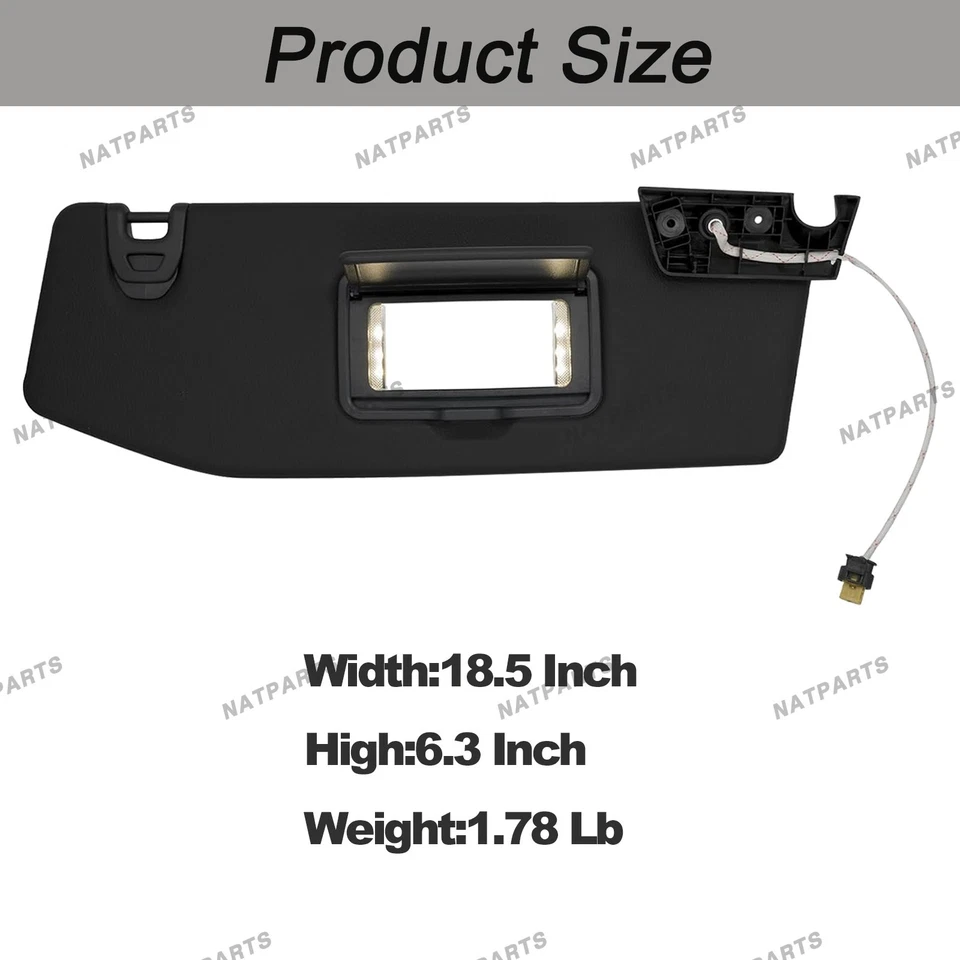 Pair Sun Visor W/ Light for18-23 JeepWrangler 20-23 JeepGladiator 6BR80TX7AQ - Image 4 of 4