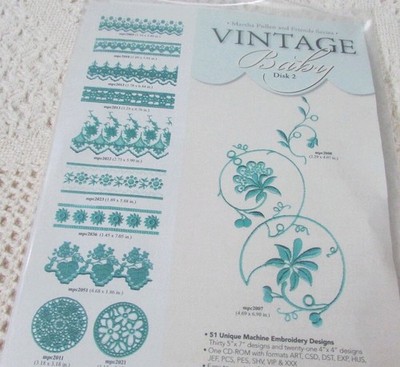 Martha Pullen VINTAGE BABY Disk 2 Embroidery CD-ROM Very Good Original 5x7 Hoop