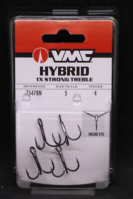 VMC 7547 Hybrid Treble 1X - Size 5 - Pack of 4 Hooks