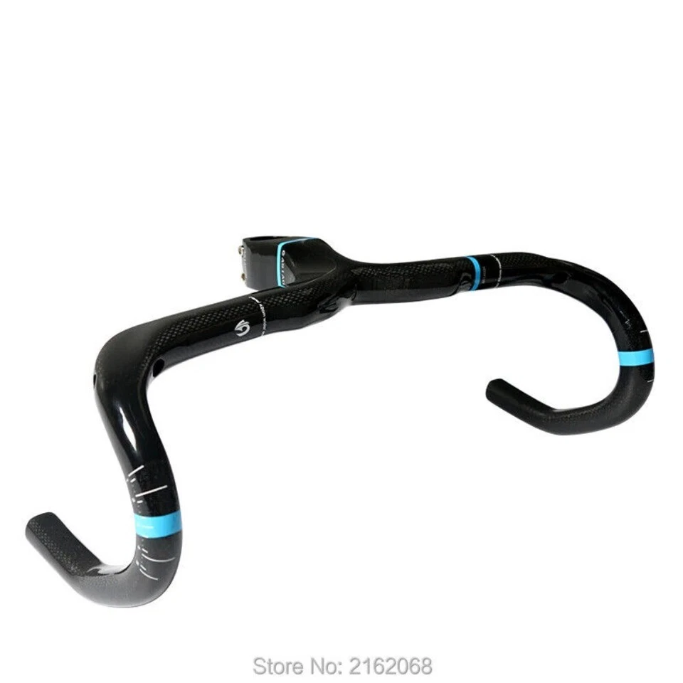 Manillar y potencia integrados de fibra de carbono completo para bicicleta de carretera 400/420/440 mm Foto 2 de 4