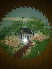 Hand Painted 7" saw blade of house