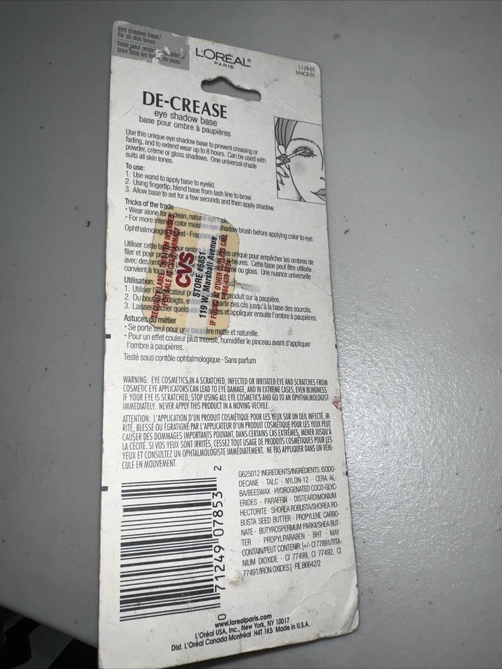 Loreal De-Crease Eye Shadow Base #910 For All Skin Tones Discontinued - Image 2 of 3