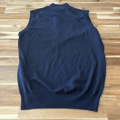 Peter Millar 100% Extra Fine Merino Wool 1/4 Zip Navy Sweater Vest Men’s NWT - Picture 2 of 9