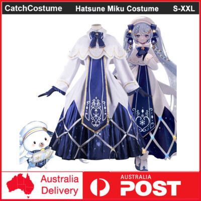 Anime Hatsune Snow Miku Cosplay Costume Women Girls Lolita Dress Carnival Outfit