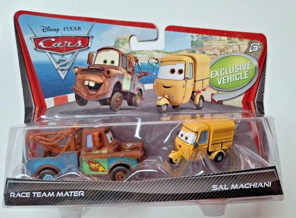 Disney Original Pixar Cars - Race Team Mater, Sal Machiani - Never used - MIB
