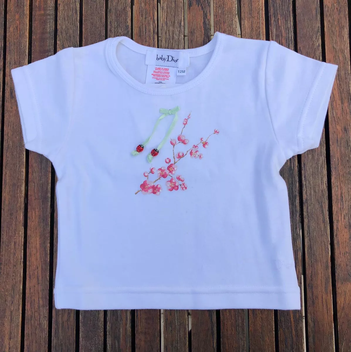 BABY DIOR Girl, T-Shirt Blanc White 6 Mois (6 months) NEW with Tag