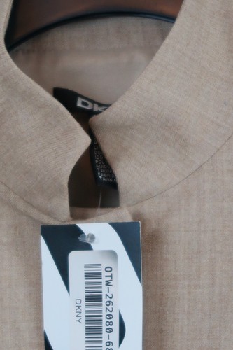 NWT DKNY Camel Beige Wool Blend Military Style Coat Size 6 - Picture 4 of 9