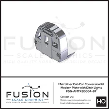 HO Scale Amtrak ex Metroliner Cab Car Conversion Kit Modern Plate with Ditch Lig