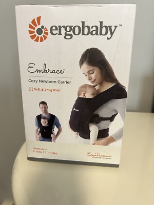 Ergobaby Embrace Cozy Knit Newborn Carrier -  Pure Black
