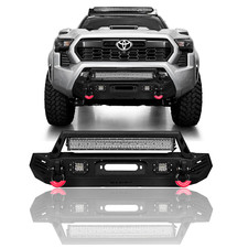 Vijay For 2024-2025 Toyota Tacoma Steel Front Bumper With Winch Plateled Lights